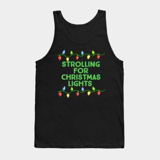 Strolling for Christmas Lights-Green With Xmas Lights Tank Top